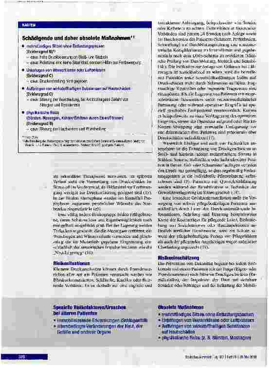 Vorschauseite 6: Dekubitalgeschwüre -Pathophysiolqgie und Primärprävention