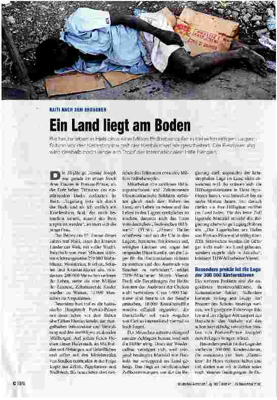 Vorschauseite 1: Ein Land liegt am Boden