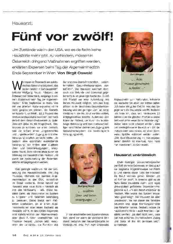 Vorschauseite 1: Fünf vor zwölf!