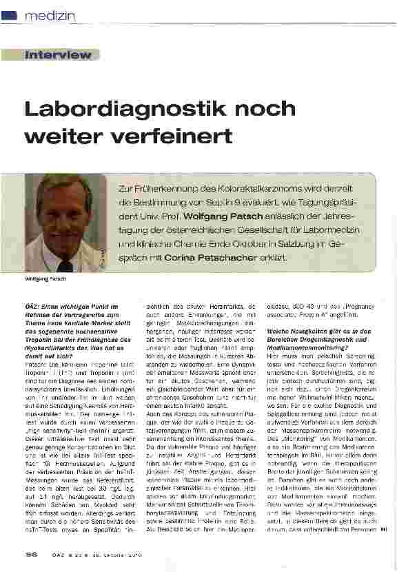 Vorschauseite 1: Labordiagnostik noch weiter verfeinert