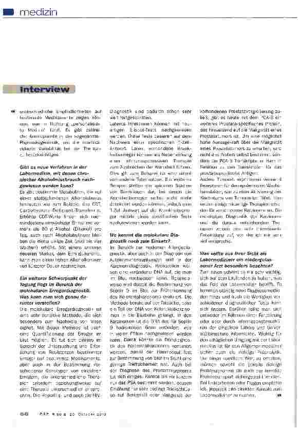 Vorschauseite 2: Labordiagnostik noch weiter verfeinert