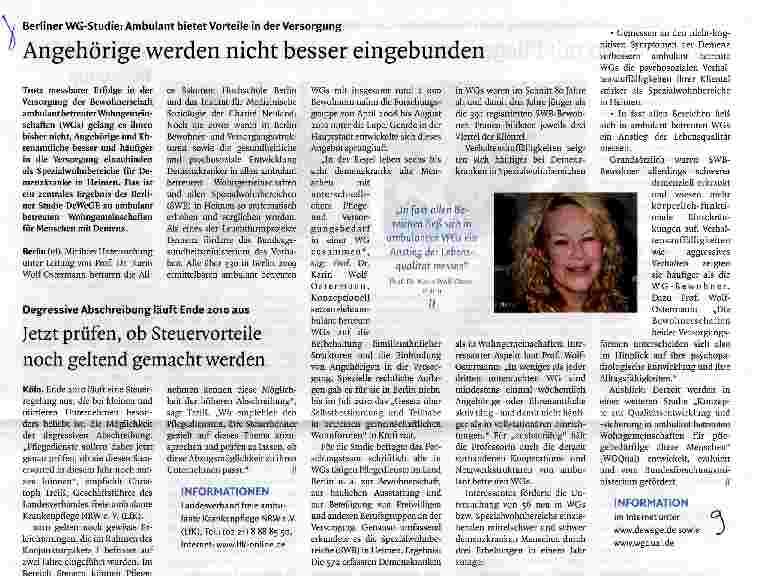 Vorschauseite 1: Angehörige werden nicht besser eingebunden