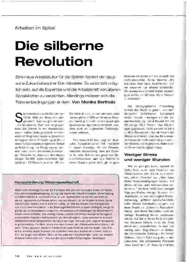 Vorschauseite 1: Die silberne Revolution