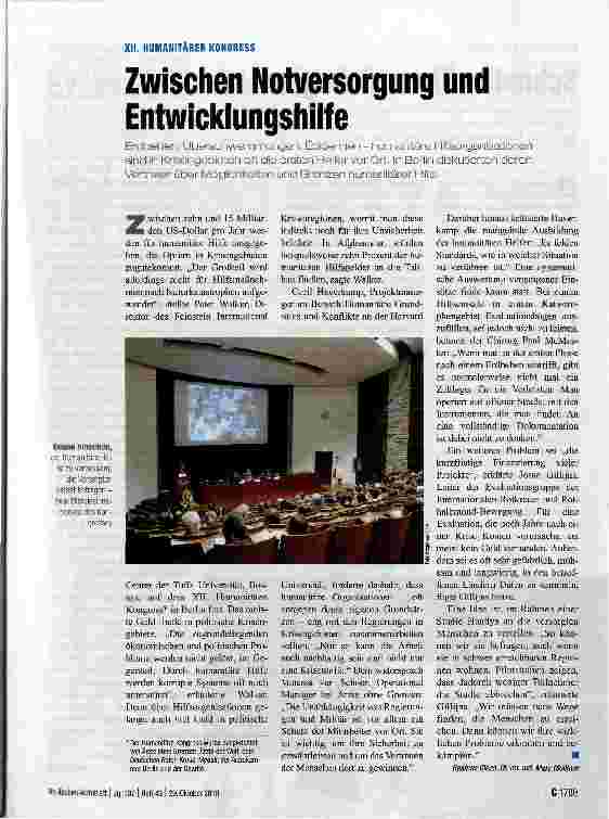 Vorschauseite 1: Zwischen Notversorgung und Entwicklungshilfe