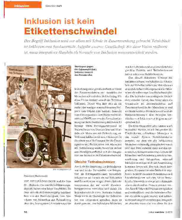 Vorschauseite 1: Inklusion ist kein Etikettenschwindel