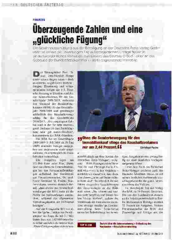 Vorschauseite 1: Überzeugende Zahlen und eine „glückliche Fügung