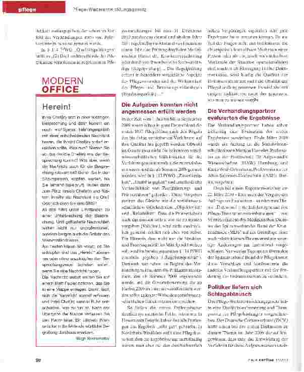 Vorschauseite 2: Transparenzprüfung für Pflege eher ein Feldversuch?
