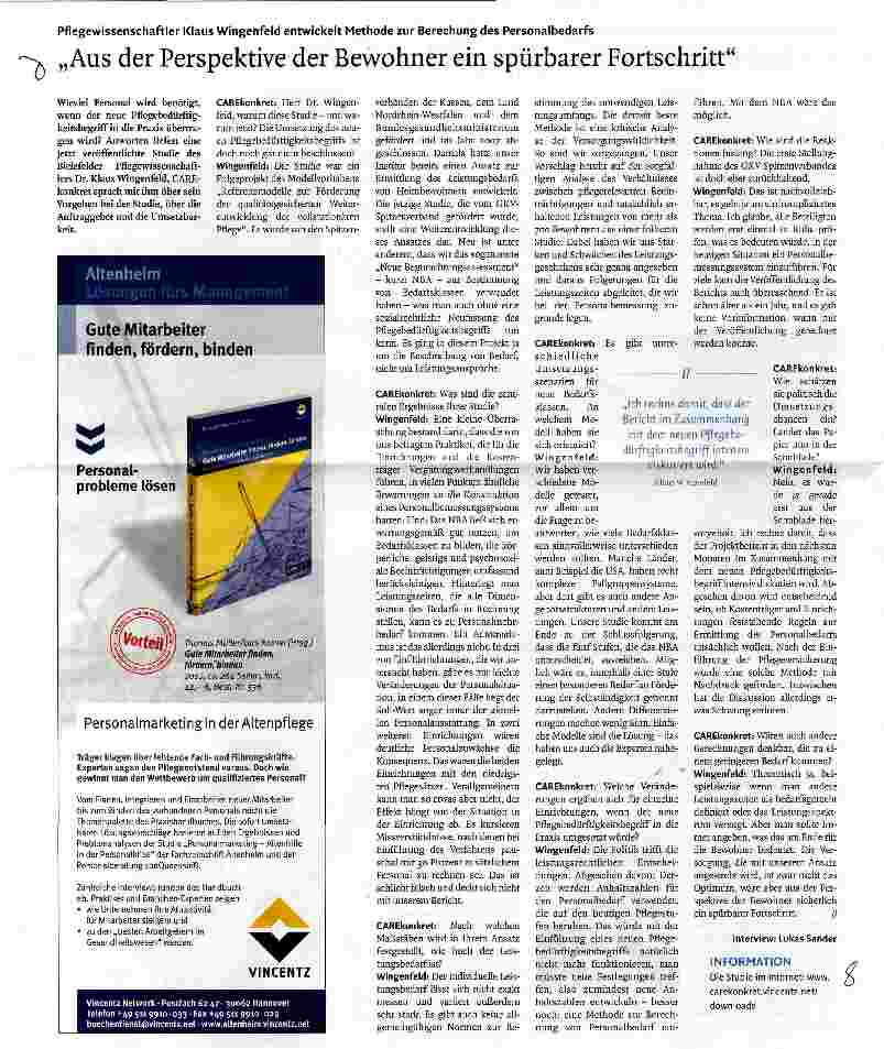Vorschauseite 1: „Aus der Perspektive der Bewohner ein spürbarer Fortschritt