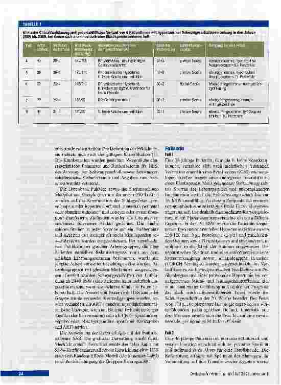 Vorschauseite 2: Eizellspende - ein Risikofaktor für SchwangerschaftshochdruckMetaanalyse und Fallserie