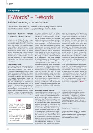 Vorschauseite 1: F-Words? – F-Words! Teilhabe-Orientierung in der Sozialpädiatrie