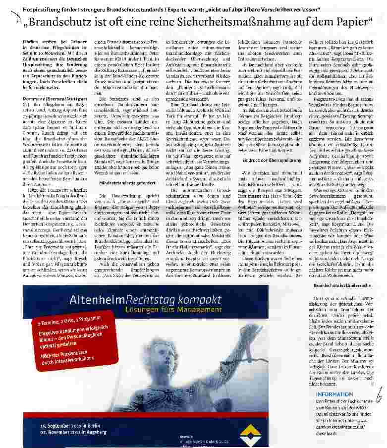Vorschauseite 1: Brandschutz ist oft eine reine Sicherheitsmaßnahme auf dem Papier