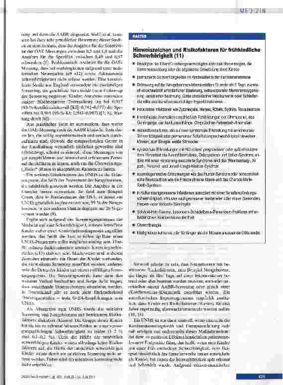 Vorschauseite 4: Früherkennung von Schwerhörigkeiten im Neugeborenenund Säuglingsalter