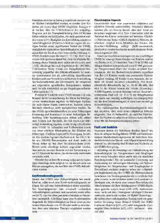 Vorschauseite 5: Früherkennung von Schwerhörigkeiten im Neugeborenenund Säuglingsalter