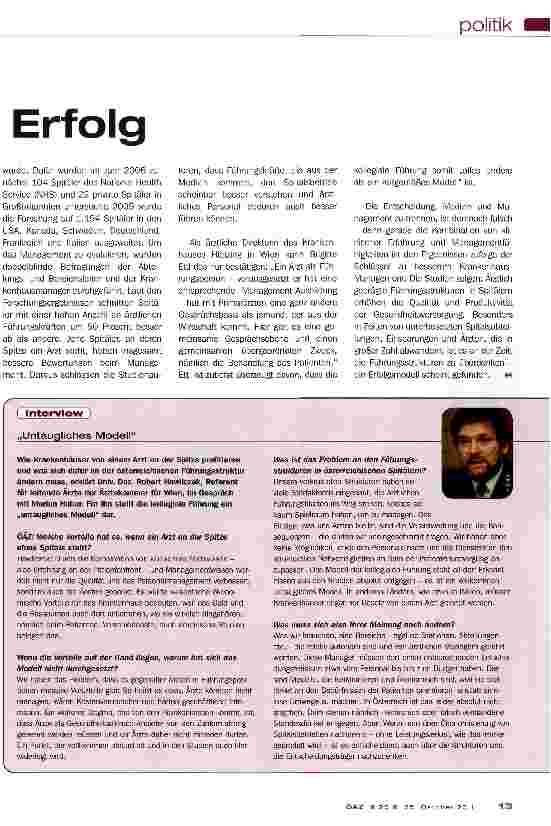 Vorschauseite 2: Medizin & Management = Erfolg