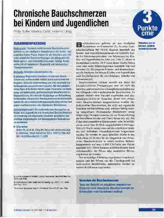 Vorschauseite 1: Chronische Bauchschmerzen bei Kindern und Jugendlichen