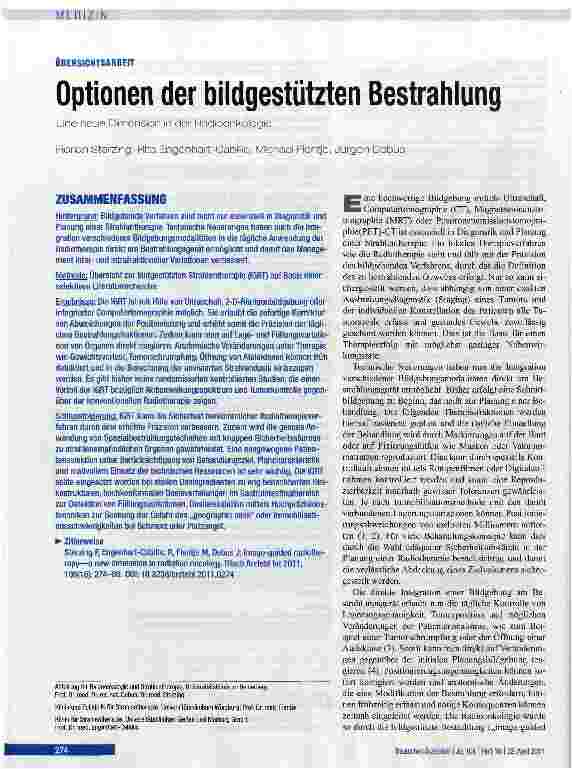 Vorschauseite 1: Optionen der bildgestützten Bestrahlung
