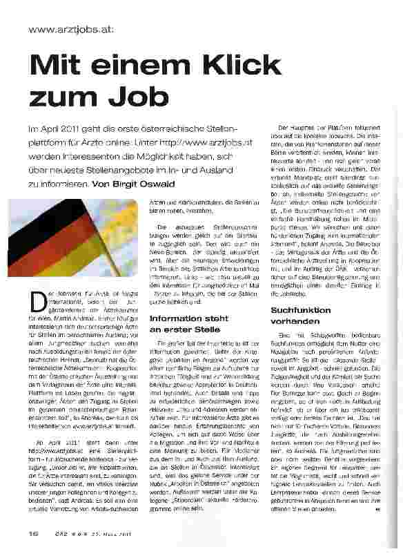 Vorschauseite 1: Mit einem Klick zum Job