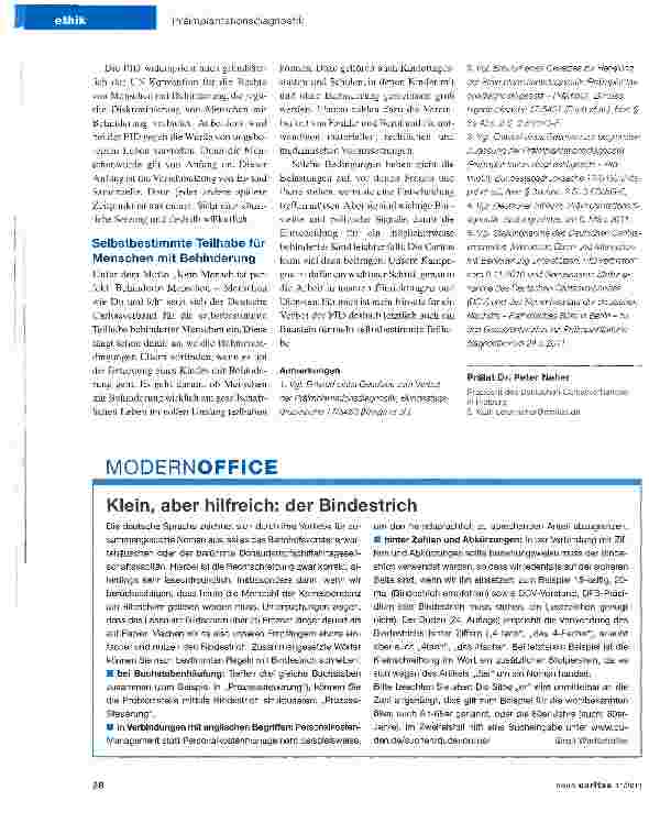 Vorschauseite 3: Embryonenwahl löst das Dilemma nicht