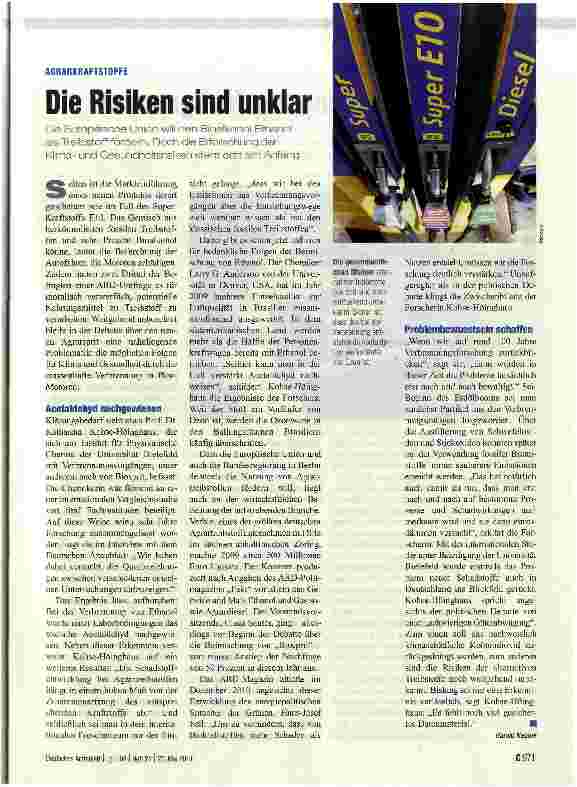 Vorschauseite 1: Die Risiken sind unklar