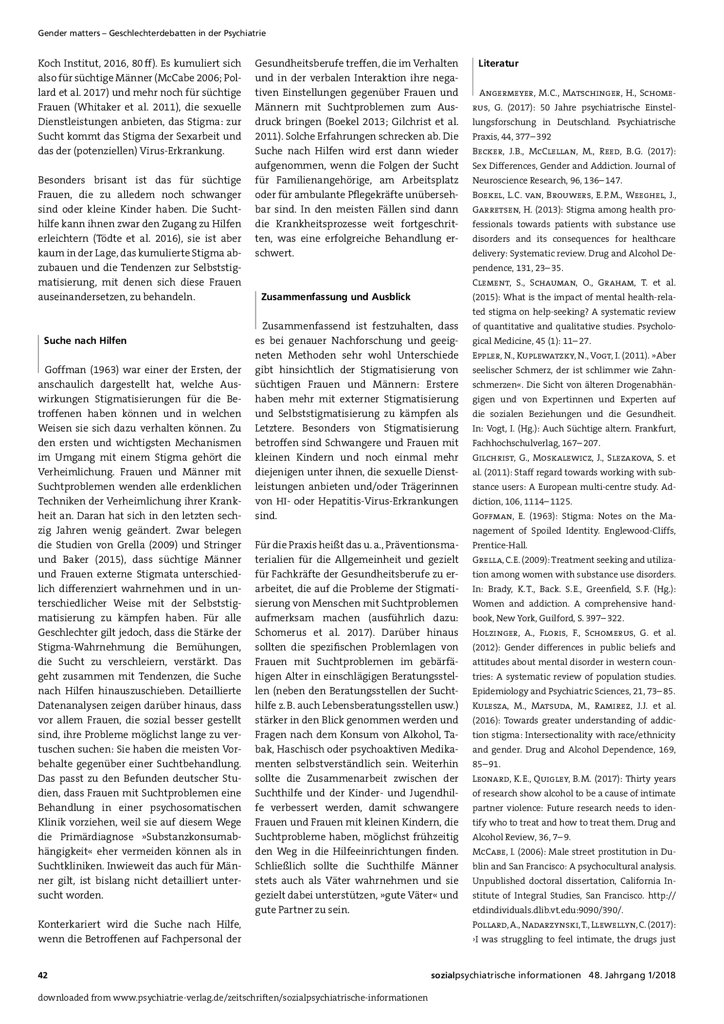 Vorschauseite 3: Geschlecht, Sucht, Stigma. Unterschiede zwischen den Geschlechtern