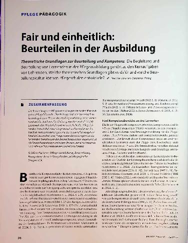 Vorschauseite 1: Fair und einheitlich: Beurteilen in der Ausbildung