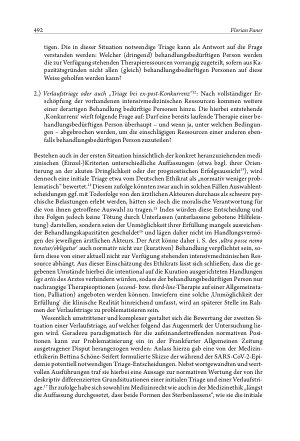 Vorschauseite 4: Beendigung medizinischer Behandlung bei akuter Ressourcenknappheit (sog. Triage-Situationen): Handlungstheoretische Analyse und ethische Problematisierung