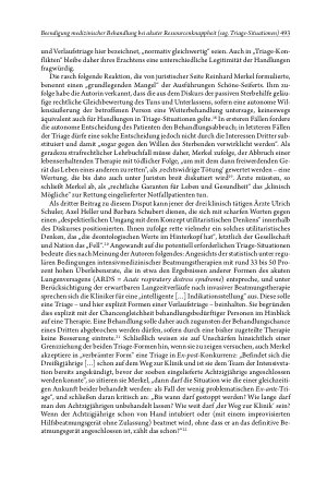 Vorschauseite 5: Beendigung medizinischer Behandlung bei akuter Ressourcenknappheit (sog. Triage-Situationen): Handlungstheoretische Analyse und ethische Problematisierung
