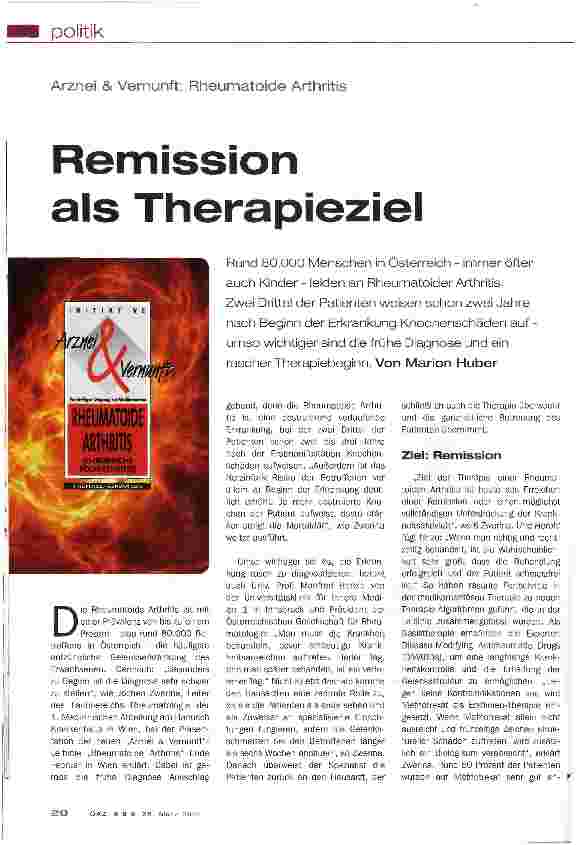 Vorschauseite 1: Remission als Therapieziel