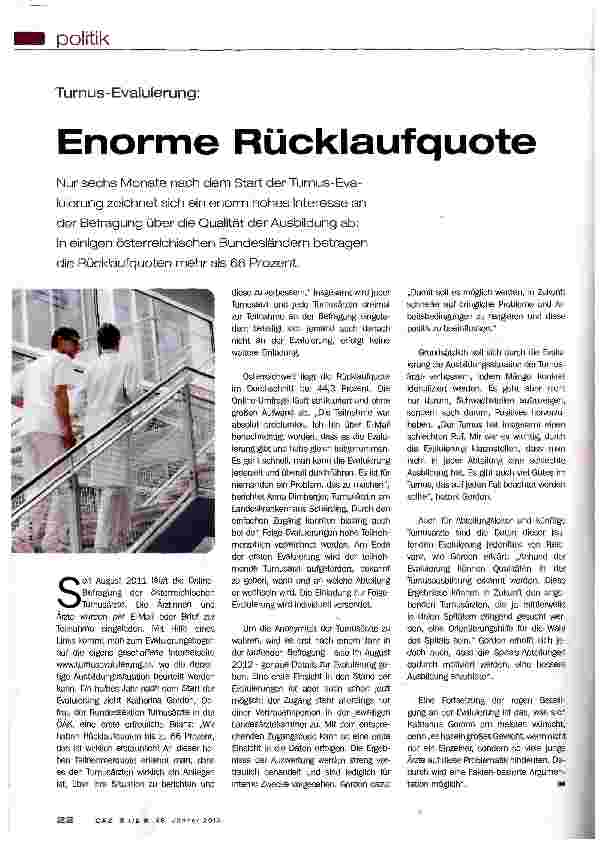 Vorschauseite 1: Enorme Rücklaufquote