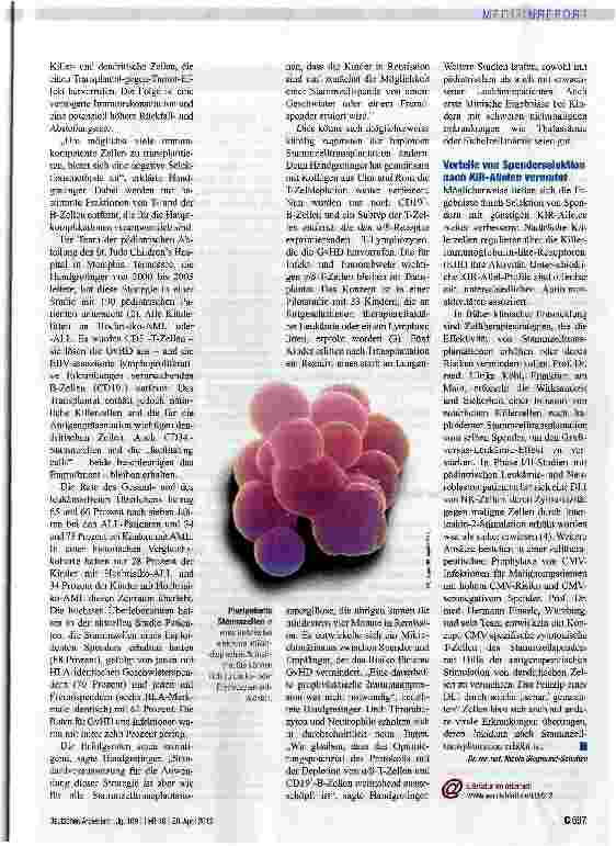 Vorschauseite 2: Optimierte Stammzelltransplantate