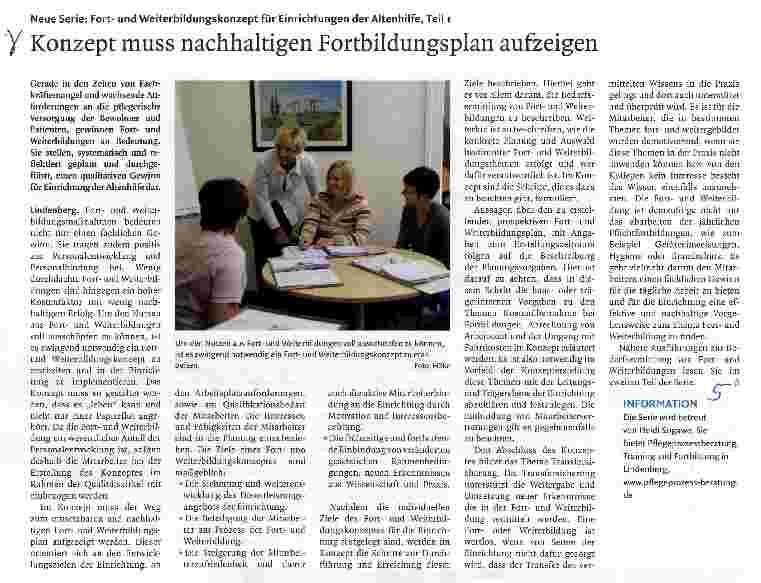 Vorschauseite 1: Konzept muss nachhaltigen Fortbildungsplan aufzeigen