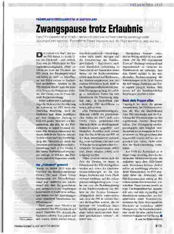 Vorschauseite 1: Zwangspause trotz Erlaubnis