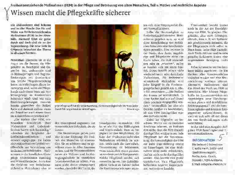 Vorschauseite 1: Wissen macht die Pflegekräfte sicherer