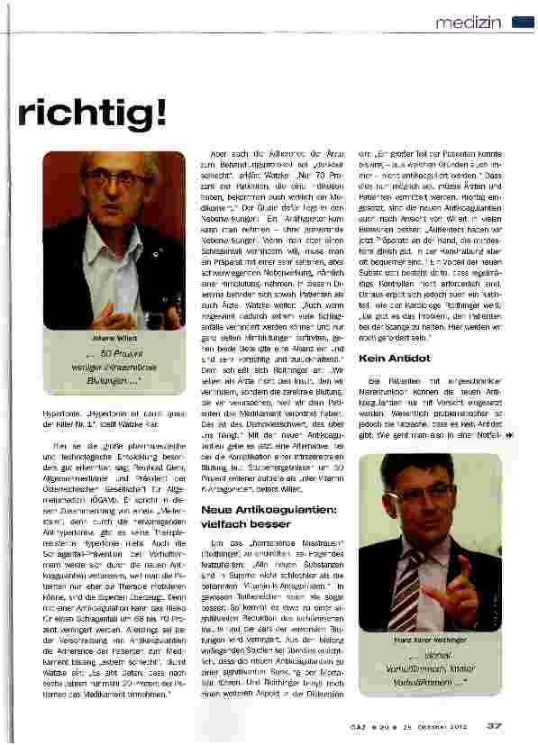 Vorschauseite 2: Antikoagulieren - aber richtig!