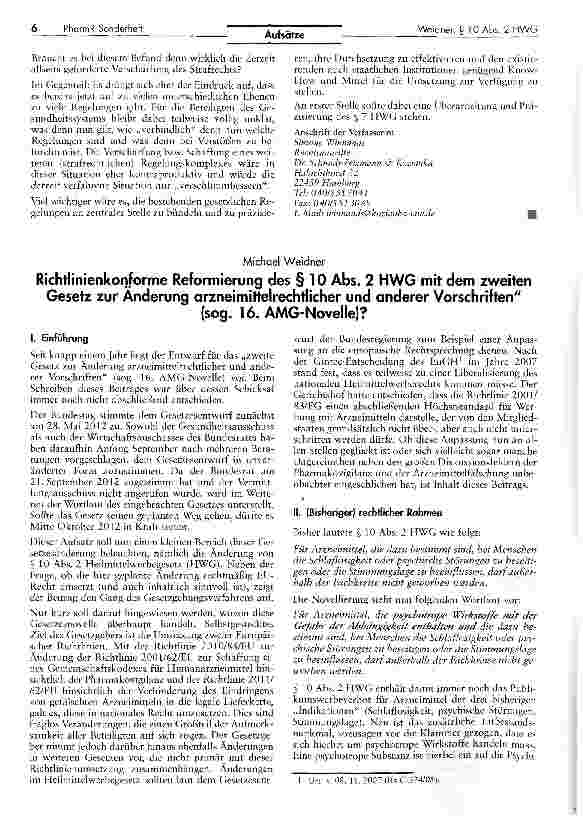 Vorschauseite 3: Quo vadis § 7 HWG?
