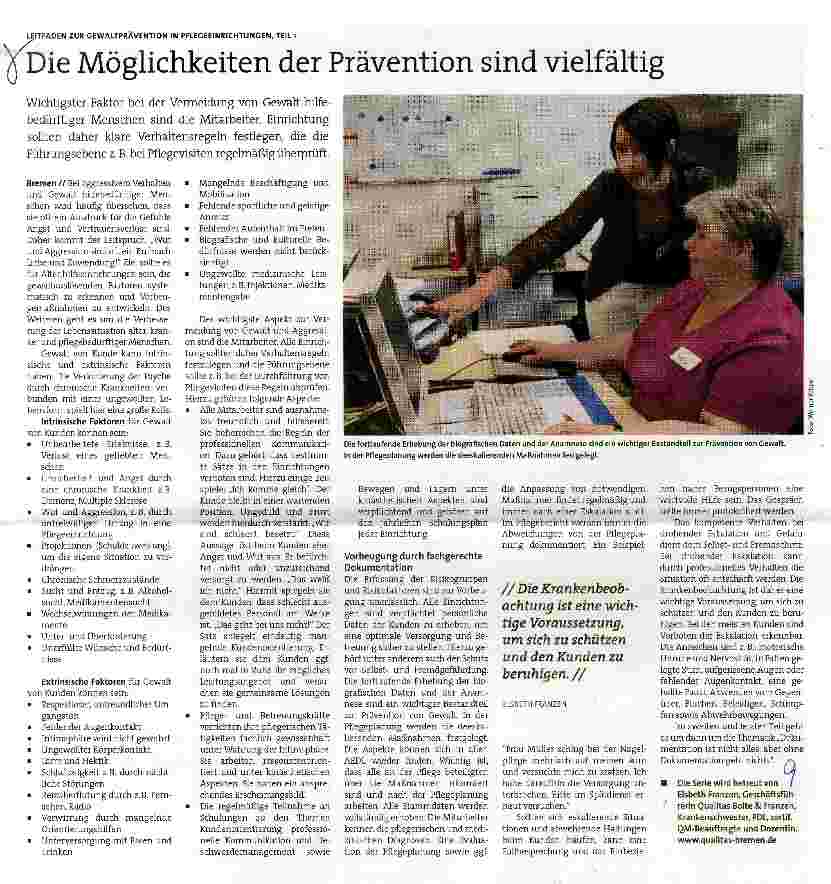 Vorschauseite 1: Die Möglichkeiten den Prävention sind vielfältig
