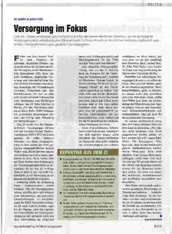 Vorschauseite 1: Versorgung im Fokus