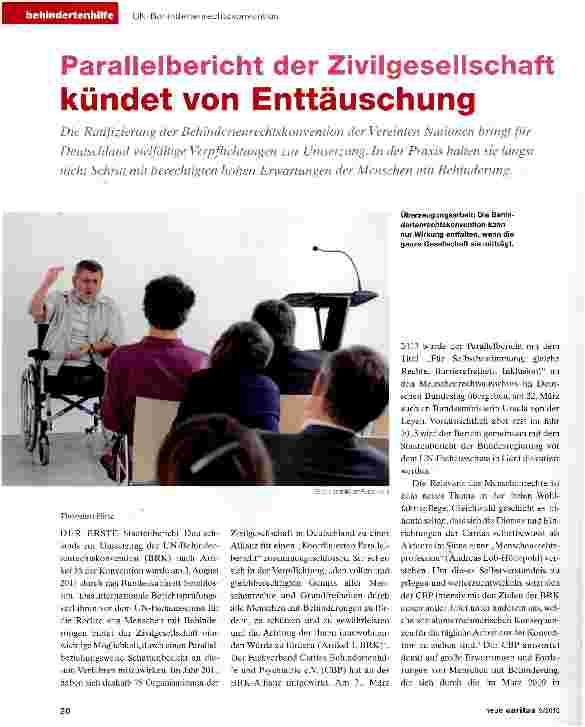 Vorschauseite 1: Parallelbericht der Zivilgesellschaft kündet von Enttäuschung