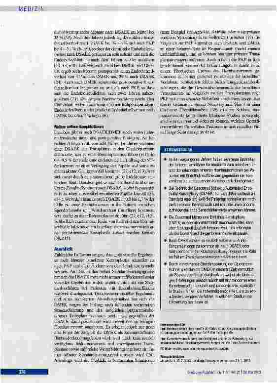 Vorschauseite 6: Hauchdünne Hornhauttransplantate -schnelle und gute Sehschärfenerholung