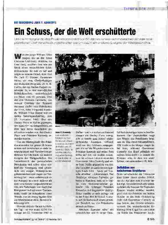 Vorschauseite 1: Ein Schuss, der die Welt erschütterte