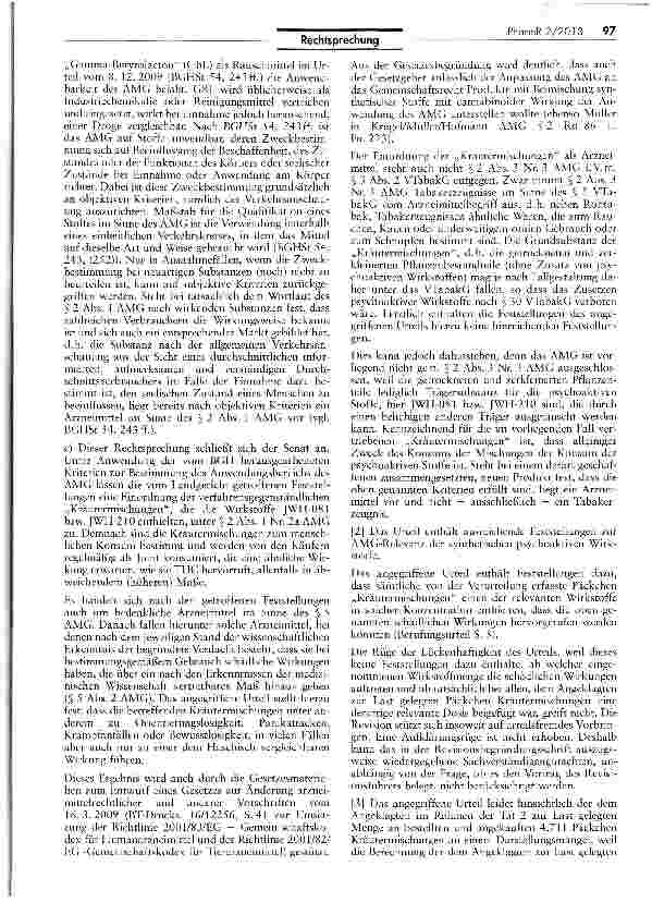 Vorschauseite 4: Kräutermischungen fallen in den Anwendungsbereich des AMGAMG 5 2 I 1 Nr. 2a, $ 5