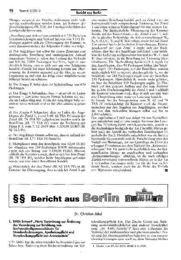Vorschauseite 5: Kräutermischungen fallen in den Anwendungsbereich des AMGAMG 5 2 I 1 Nr. 2a, $ 5