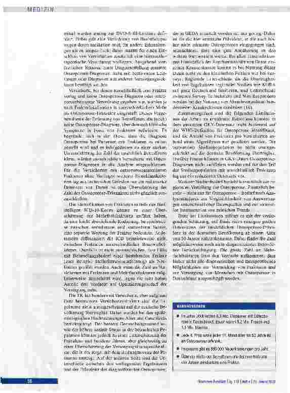 Vorschauseite 5: Epidemiologie der Osteoporose: Bone Evaluation Study