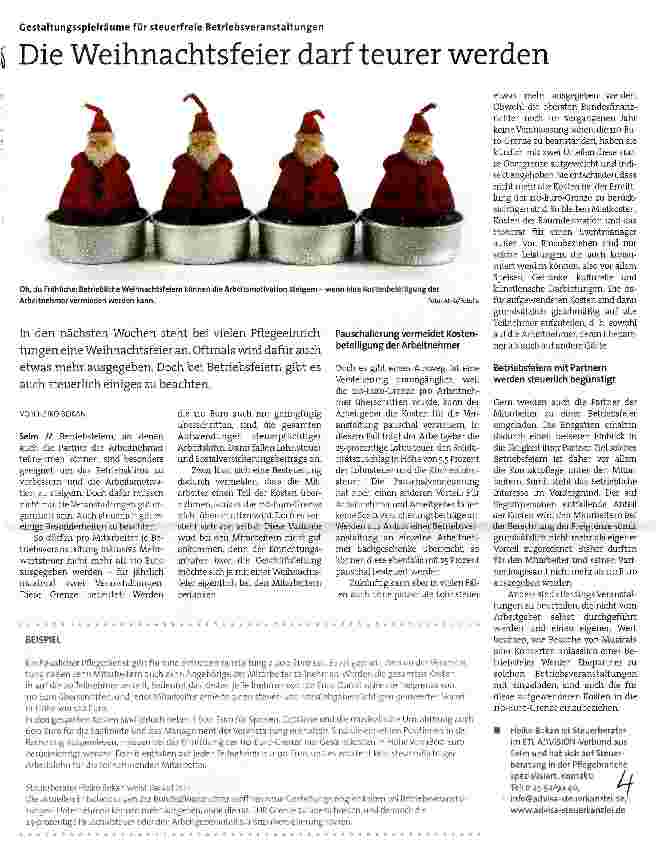 Vorschauseite 1: Die Weihnachtsfeier darf teurer werden