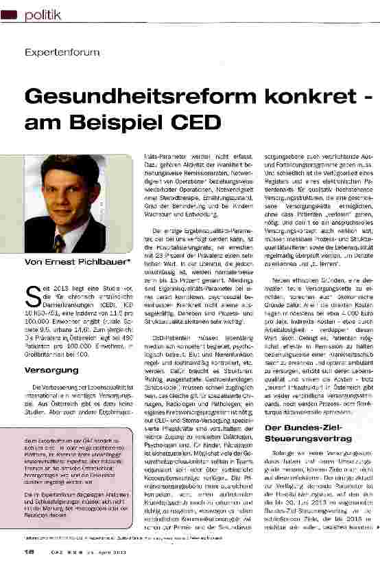 Vorschauseite 1: Gesundheitsreform konkret -am Beispiel CED