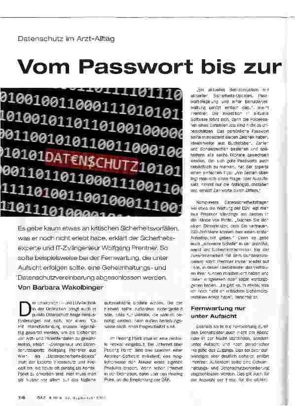 Vorschauseite 1: Vom Passwortschutz bis zur Entsorgung