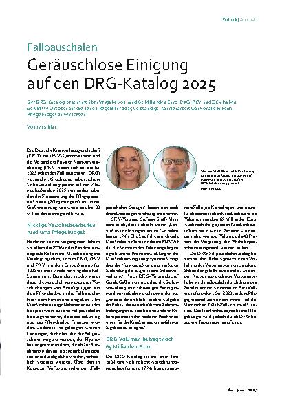 Vorschauseite 1: Fallpauschalen Geräuschlose Einigung auf den DRG-Katalog 2025