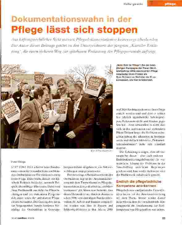 Vorschauseite 1: Dokumentationswahn in der Pflege lässt sich stoppen