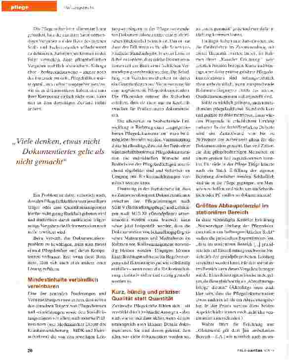 Vorschauseite 2: Dokumentationswahn in der Pflege lässt sich stoppen