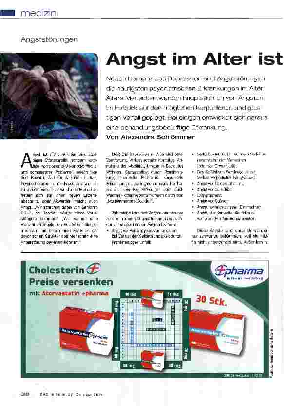 Vorschauseite 1: Angst im Alter ist anders